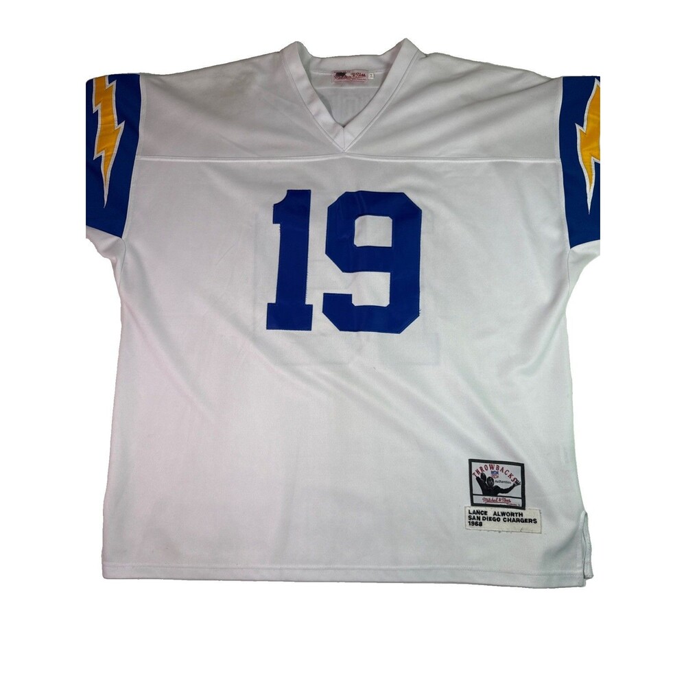 Mitchell & Ness San Diego Chargers Lance Alworth  #19 NFL Jersey White Size 54,